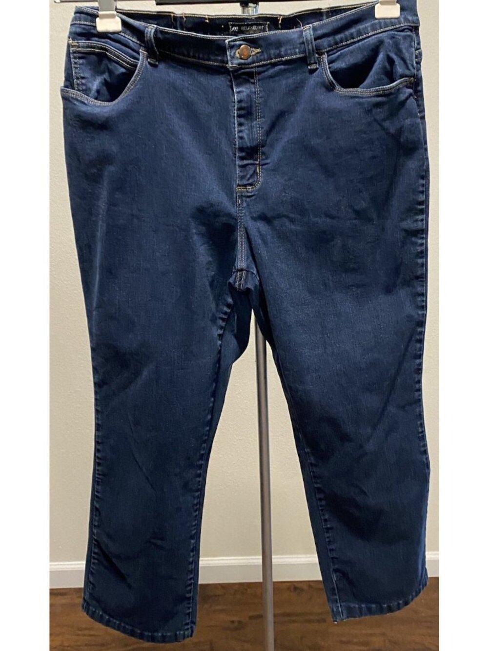 Lee 1889 Relaxed Fit Jeans Womens Size 16P Medium Dark Wash 34X26”